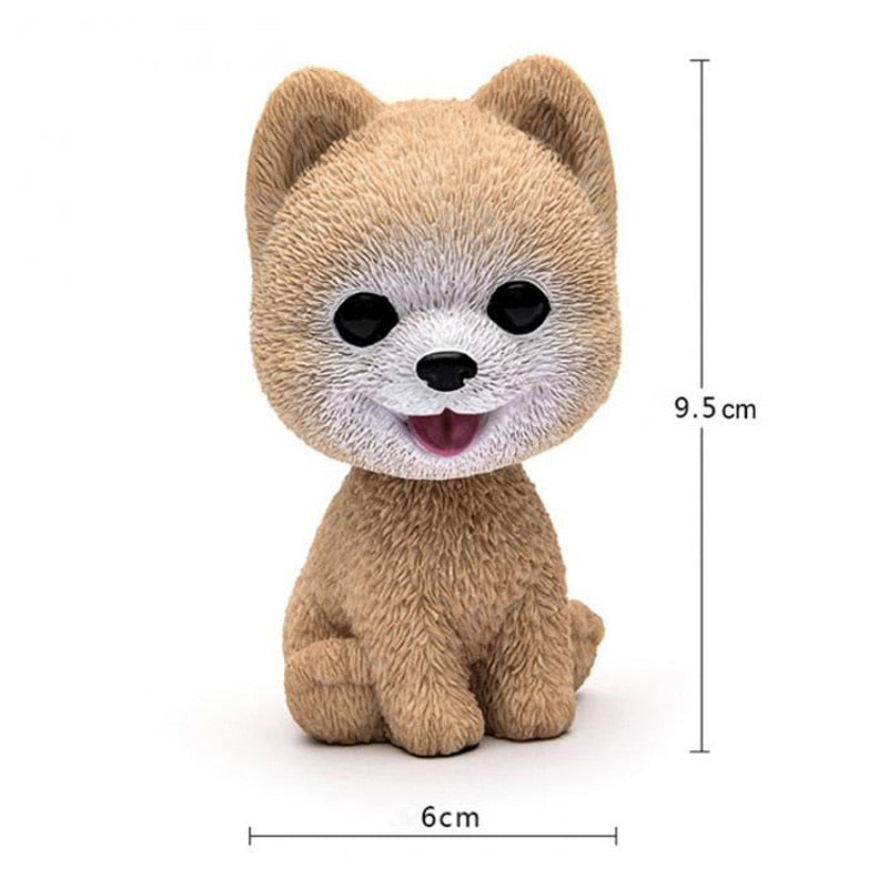 9cm Husky Teddy Pomeranian Car Shake Head Dog Ornaments Cute Nodding Decoration Gift For Car Interior Home Room Auto Accessories