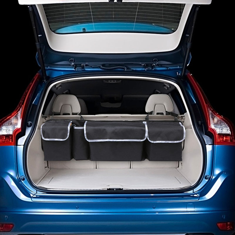 Car Rear Seat Back Organizer Auto Trunk Net Mesh Cargo Storage Bag Pocket Cover Stowing Tidying Interior Camping Accessories